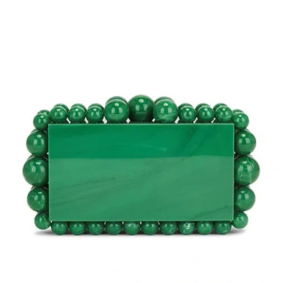 Cult Gaia Eos Clutch in Deep Basil Green Acrylic - Wallet Purse - White Nude - Picture 2 of 2